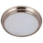 Craftmade - Craftmade X66 Series 13" Ceiling Light in Brushed Polished Nickel - This ceiling light from Craftmade is a part of the X66 Series collection and comes in a brushed polished nickel finish. It measures 13" wide x 1" high. Uses one LED bulb up to 22 watts.  For indoor use.  This light requires 1 , 22W Watt Bulbs (Not Included) UL Certified.