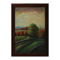 Red and Green Landscape - Paintings