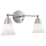 Norwell Lighting - Norwell Lighting 8582-CH-BSO Sophie - 2 Light Wall Sconce In Contemporary and Cl - A round beautifully detailed back plate and Bell SSophie Two Light Wal Chrome Shiny Opal GlUL: Suitable for damp locations Energy Star Qualified: n/a ADA Certified: n/a  *Number of Lights: 2-*Wattage:100w E26 Edison bulb(s) *Bulb Included:No *Bulb Type:E26 Edison *Finish Type:Chrome