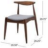 GDF Studio Sandra Mid Century Modern Dining Chairs, Set of 2, Charcoal/Walnut