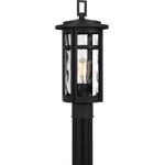 Quoizel - Quoizel UMA9008MBK One Light Outdoor Post Mount Uma Matte Black - Enhance your home`s exterior with Uma lanterns. The rounded Matte Black frame and clear water glass panels appeal to transitional and coastal-inspired styles. Choose from multiple options including a hanging lantern, wall lanterns, and post lantern to round out your home`s exterior.