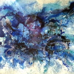Blue Splash - Paintings