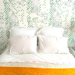 Dotty Bird Wallpaper, Bedroom Feature Wall - Wallpaper