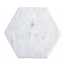 6"x6" Carrara White Hexagon Tile Polished - 100 pieces