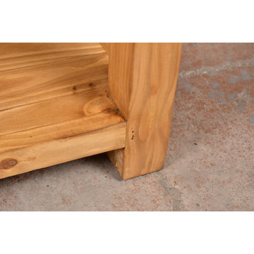Rustic Solid Wood 2-Drawer Sofa Table/Console