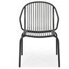 Emily Outdoor Modern Iron Club Chair, Set of 2, Matte Black