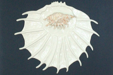 "Spinnen-Muschel" , Porzellan-Relief-Bild