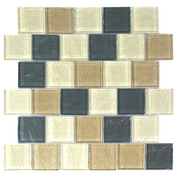 Geo 2 in x 2 in Textured Glass Square Mosaic in Amazonia