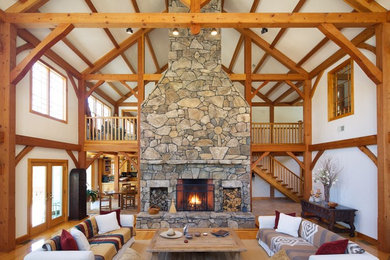 Elegant living room photo in Portland Maine