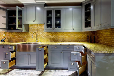 Transitional kitchen photo in Calgary
