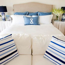 Blue and white bedroom