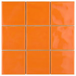 Merola Tile - Twist Square Orange Sunset Ceramic Wall Tile - An enriched version of standard subway tile, our Twist Square Orange Sunset Ceramic Mosaic Wall Tile has the allure of classic style, but with a refreshingly modern twist. With slight undulation and a smooth glossy finish, this tile offers an appearance that is retro, futuristic and timeless all in one. It is subtle enough to seamlessly fit alongside various designs, while still interesting enough to stand out. This tile is tastefully smaller for a distinctive, unexpected element that will fit just about any style and space. These ceramic square pieces are arranged on an interlocking mesh backing in order to provide convenient installation. If desired, pieces may be removed and installed individually. It is great as a cohesive look or paired with other products in the Twist Collection. Intended for interior wall use, this tile is an excellent selection for backsplashes, fireplace facades and accent walls. Tile is the better choice for your space. This tile is made from natural ingredients, making it a healthy choice as it is free from allergens, VOCs, formaldehyde and PVC.