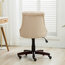 Desk Chair Adjustable Height Swivel Tilt, Nailhead Trim With Wheels, Beige