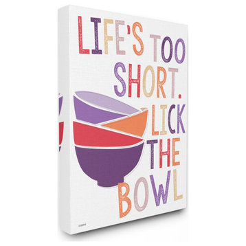 Lick The Bowl Funny Word Colorful Kitchen Dining Room, 16"x20"