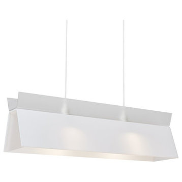Lido Pendant,White/Frosted Acrylic with White Ceiling Plate
