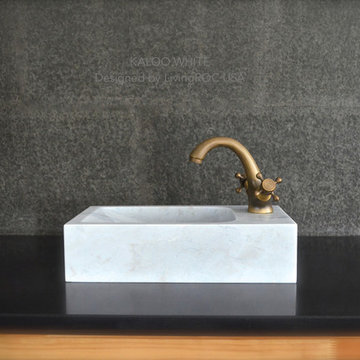 Natural stone wash-hand 16" White Marble stone Wash hands Bathroom sink toilet s