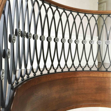Solid stair railings Black