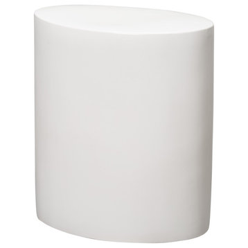 Oval Stool/Table, White 17x11.5x18