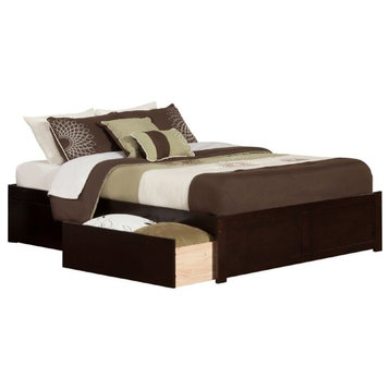 AFI Concord Urban King Storage Solid Wood Platform Bed in Espresso