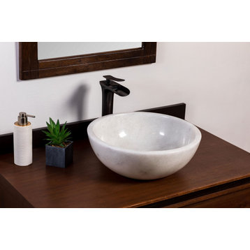 Natural Stone Vessel Bathroom Sink, Isidro Marble