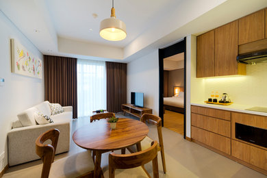 Example of a danish dining room design in Other