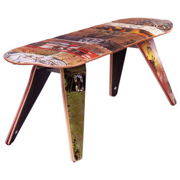 Eclectic Upholstered Benches by Deckstool - Recycled Skateboard Furniture