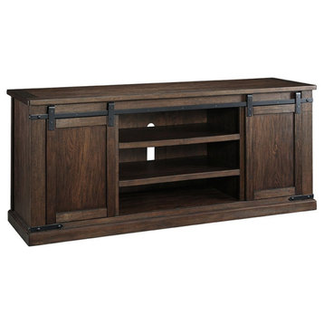 Bowery Hill Rustic 70" Wood TV Stand in Rustic Brown