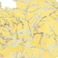 Blossoming Almond Trees Wallpaper, Yellow, Sample