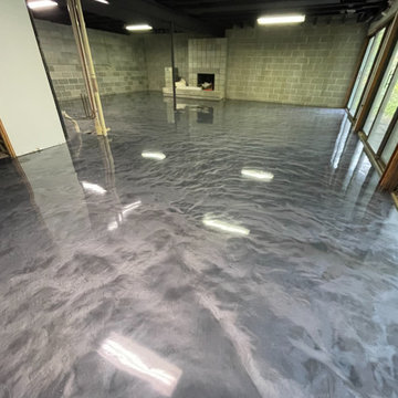 Metallic Epoxy Basement Floor