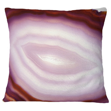 Pink Agate Geode Geological Crystals Abstract Throw Pillow, 16"x16"