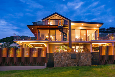 Photo of a contemporary home design in Sydney.