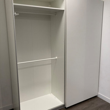 IKEA Pax System with Hasvik Sliding Doors Assembly in a Tight Space - Toronto Co