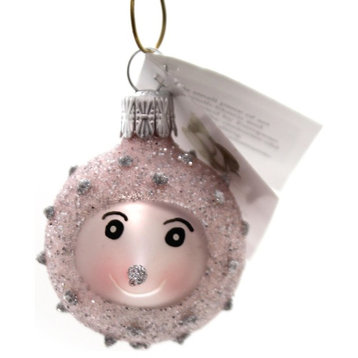 Golden Bell Collection Baby Hedgehog Glass Spiny Mammal Ornament An747 Pink