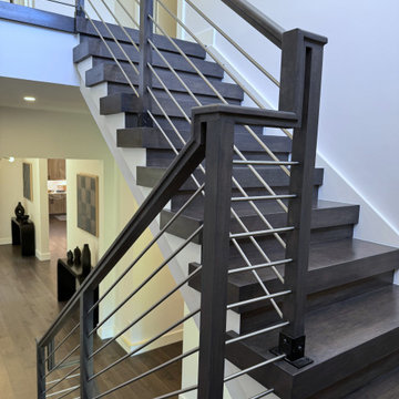 Project #137 | Maple Staircase with Stainless Steel Railing