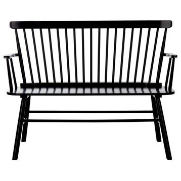 Laura Spindle Back Bench/Settee Black
