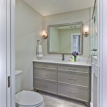 luxurious bath from a powder room