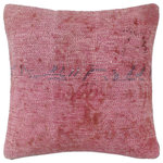 Bareens Designer Rugs - Tribal Naylor Vintage Distressed Handmade Rug Pillow - Embellish your home with this timeless casual chic handmade throw pillow made with antique vintage distressed wool rug. A modern look on the timeless antique distressed pattern this elegant pillow provides texture and dimension. A mesmerizing addition to any decor, this beautiful, elegant pillow features beautiful colors with unique design made by skilled artisans. An intricate design and exquisite coloration make this handmade pillow a standout piece in any decor.
