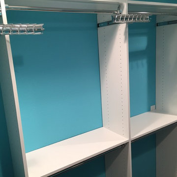 Turquoise walk-in closet
