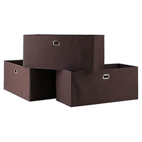 Torino 3-Piece Set Folding Bookcase With Fabric Basket
