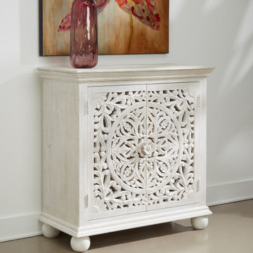Dahlia White 2 Door Accent Storage Cabinet