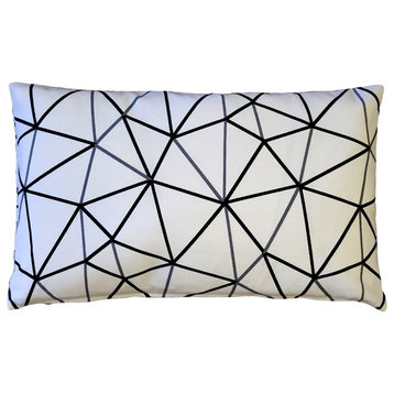 Crossed Lines Cotton Print Throw Pillow 12x20, with Polyfill Insert