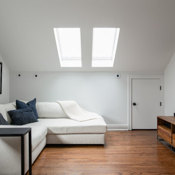 Bungalow Attic Sitting Area With Double Skylights | Arlington Heights, IL