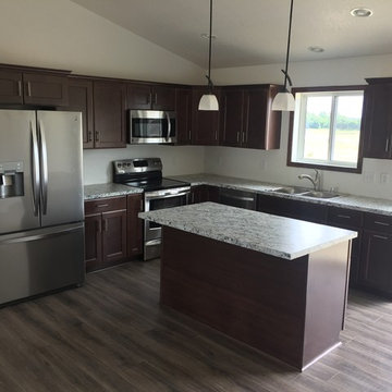 Maple Pecan Cabinets w/ Formica Tops