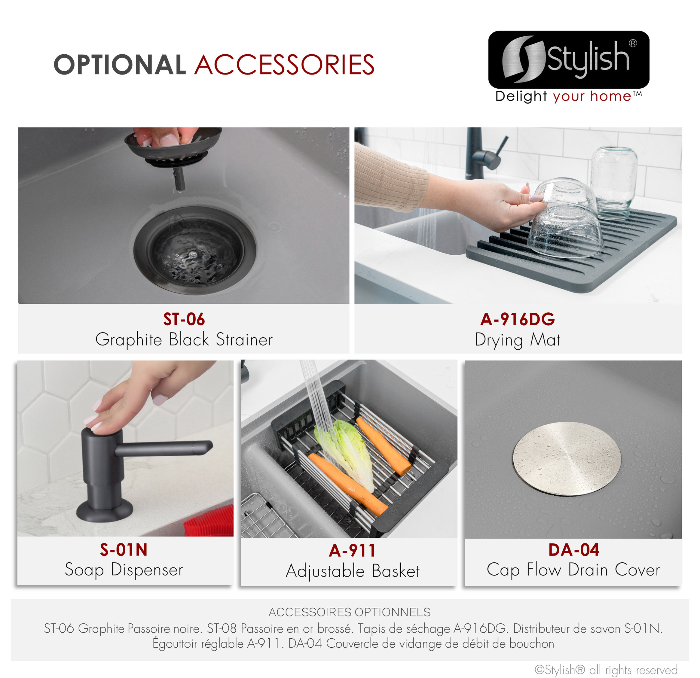 33" Dual Mount Workstation Double Bowl Gray Granite Kitchen Sink