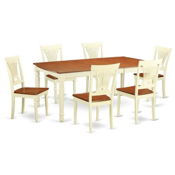 7-Piece Dining Room Set For 6, Table And 6 Dining Chairs