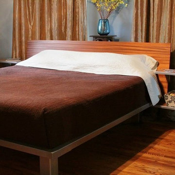 King Platform Bed with Floating Side Tables