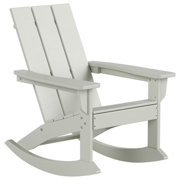 WestinTrends Modern Adirondack Outdoor Patio Rocking Chair, Porch Rocker, Sand