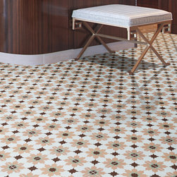 Moroccan Mosaic & Tile House - 8"x8" Ahfir Handmade Cement Tile, Pink/Brown/Green, Set of 12 - Wall And Floor Tile