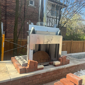 Outdoor Brick Fireplace Backyard