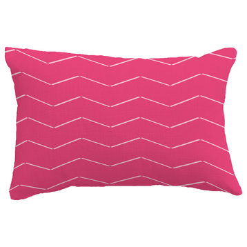 Harlequin Stripe Geometric Print Pillow, Pink/Fuchsia, 14"x20"